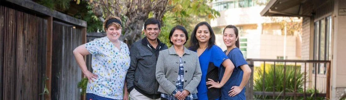 Dentist Milpitas CA Ami Desai and Gaganjot Khera Are Posing Outside with The Team About Us Ami Desai and Gaganjot Khera Are Posing Outside with The Team